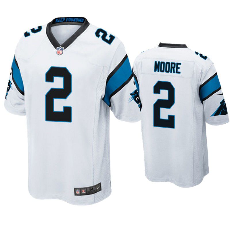Men Carolina Panthers 2 D.J. Moore Nike White Game NFL Jersey